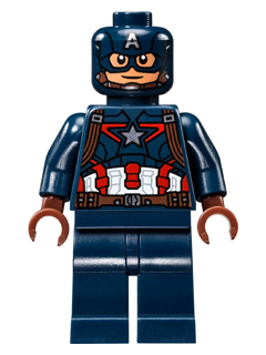 Captain America - Dark Blue Suit, Reddish Brown Hands, Mask LEGO sh0177