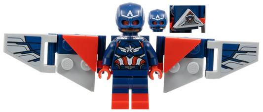 Captain America (Sam Wilson) - Dark Blue Suit, Backpack and Wings with Stickers LEGO sh1003s