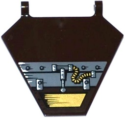 x1435pb013L | Flag 5 x 6 Hexagonal with Wooden Boards and Hinge Pattern Model Left Side | LEGOPART