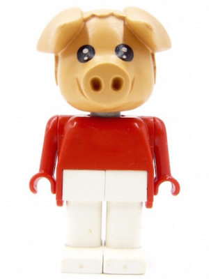 Fabuland Pig - Pierre Pig, White Legs, Red Top (Tuba Player) LEGO fab11d