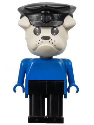 Fabuland Bulldog - Constable Clarke Bulldog, White Head, Black Police Hat LEGO fab2b